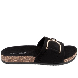 Tara papuče od crnog plutenog potplata crna