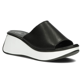 Kožne papuče Filippo DK3614 / 22 Bk crne crna