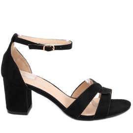 Moly crne sandale na visoku petu crna