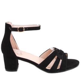 Avium crne sandale na petu crna