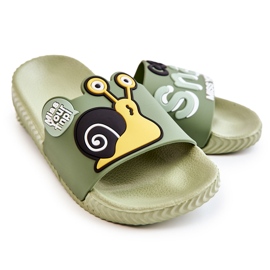 Lagane dječje zelene puževe papuče zelena
