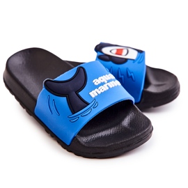Svijetle dječje tamnoplave papuče Sharky crna plava