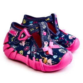 BEFADO S.A. Befado Supergirl papuče s mašnom 110P456 tamnoplave mornarsko plava