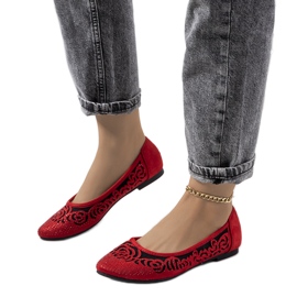 Crvene Astrid ažurne balerine crvena