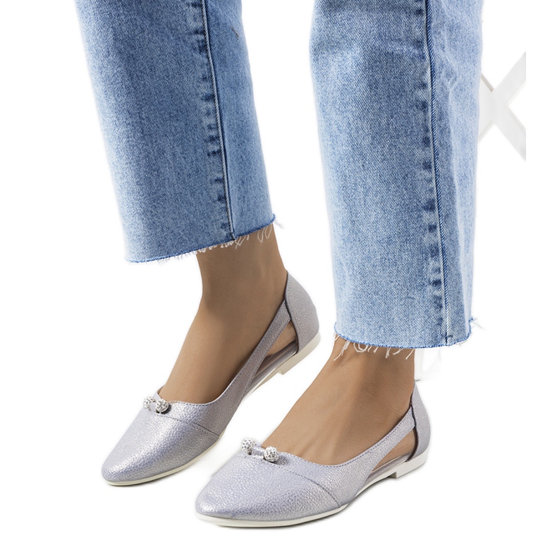 Raglan poluprozirne srebrne balerinke srebro