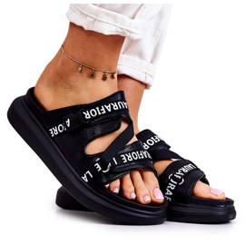 Modne ženske kožne papuče La.Fi crni Menifis bijela crna