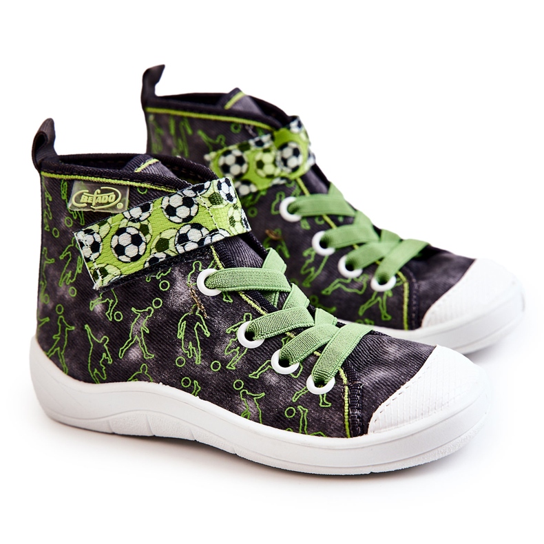 BEFADO S.A. Visoke dječje tenisice za nogomet Befado 268X070 sivo-zelene zelena