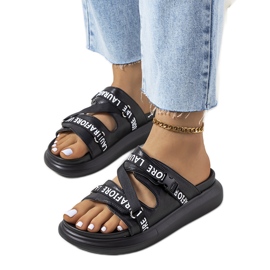 Crne papuče na platformi crna