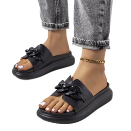 Crne papuče s Levy lancem crna