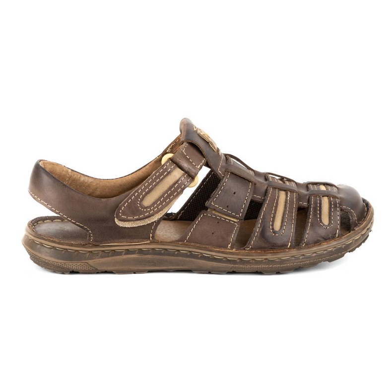 Olivier Muške kožne sandale za ljeto 230MA tamno smeđe smeđa