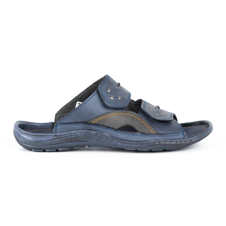 Olivier Muške kožne papuče 335GT tamnoplave plava