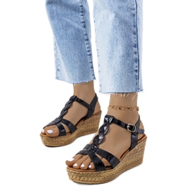 Crne sandale na klin iz Dalziela crno