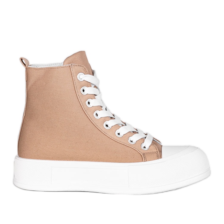 Smeđe tenisice na visokim Natasha potplatima bež