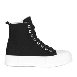 Crne tenisice na visokom Natasha potplatu crna