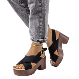 Crne sandale na platformi Chapel crna