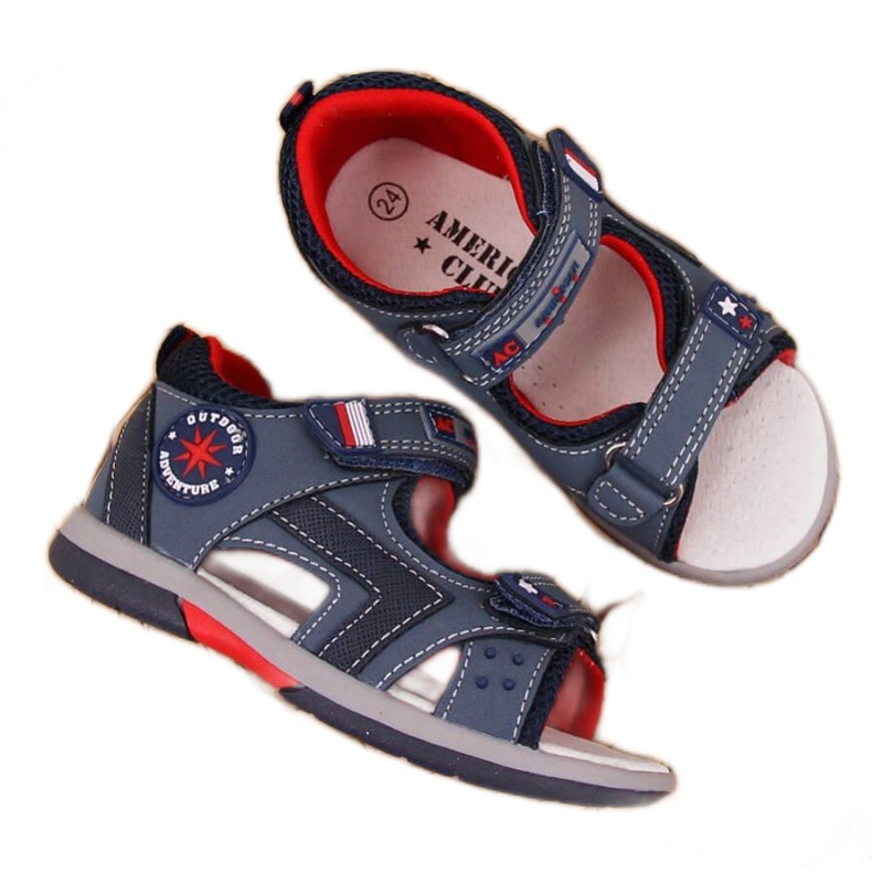 Velcro sandale American Club Jr AM825A tamnoplave mornarsko plava