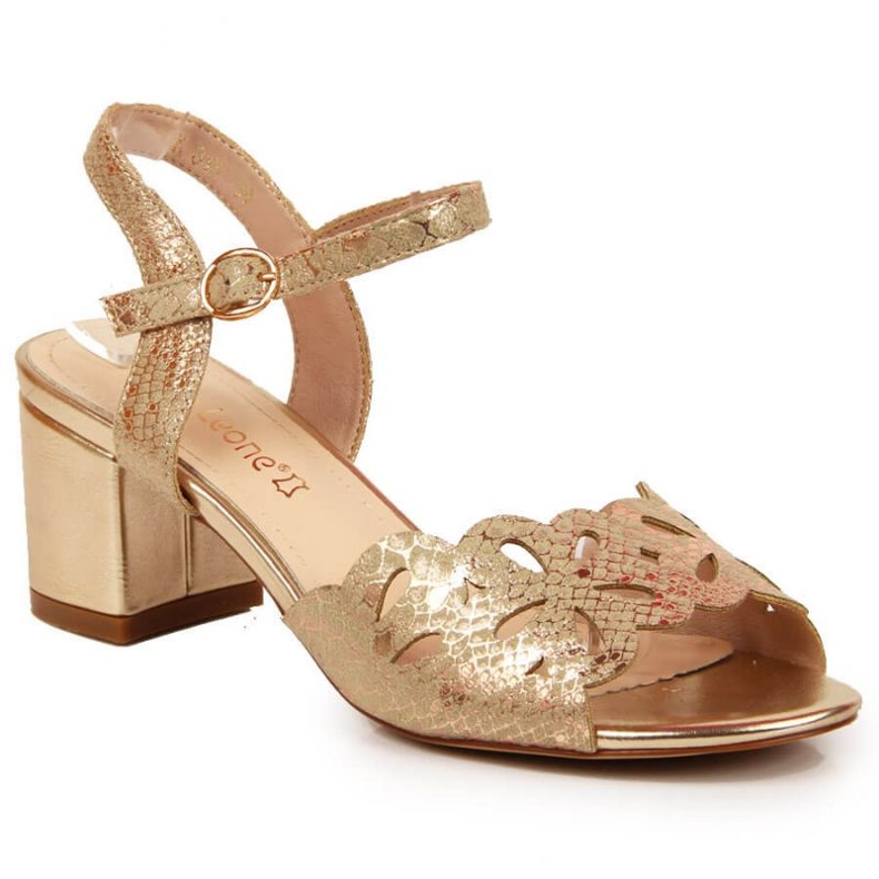 Sandale na stupu Sergio Leone W SK371 zlato zlatna