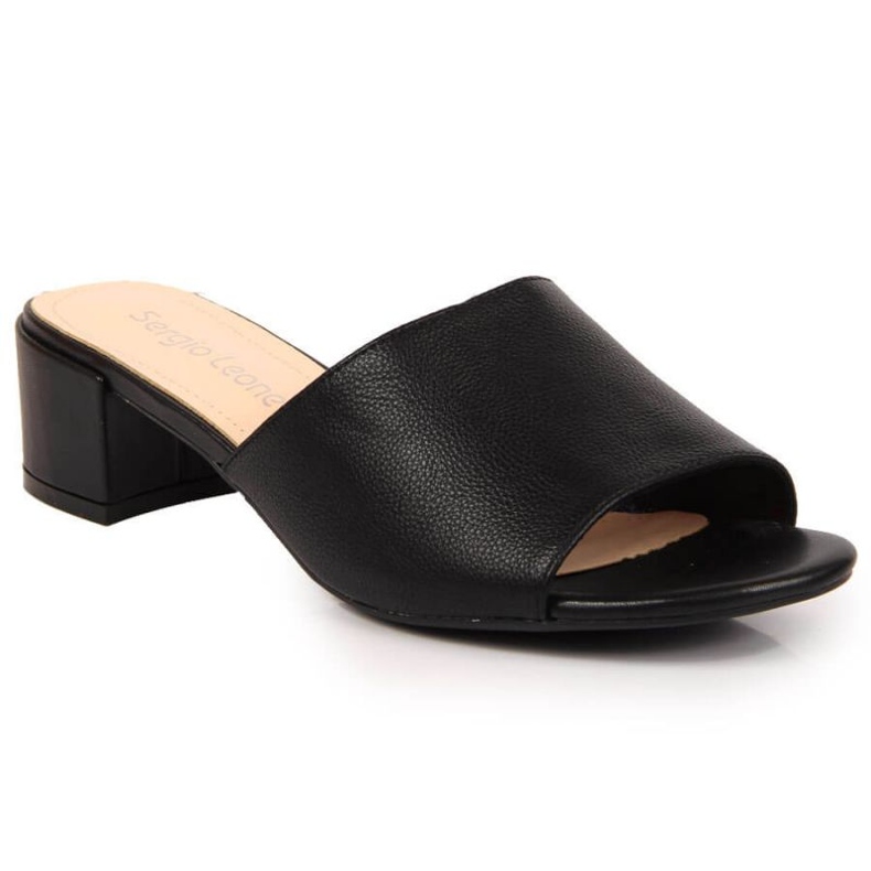 Papuče na blok Sergio Leone W SK375A crne crno