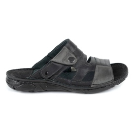 Olivier Muške kožne papuče 460MP crne crna