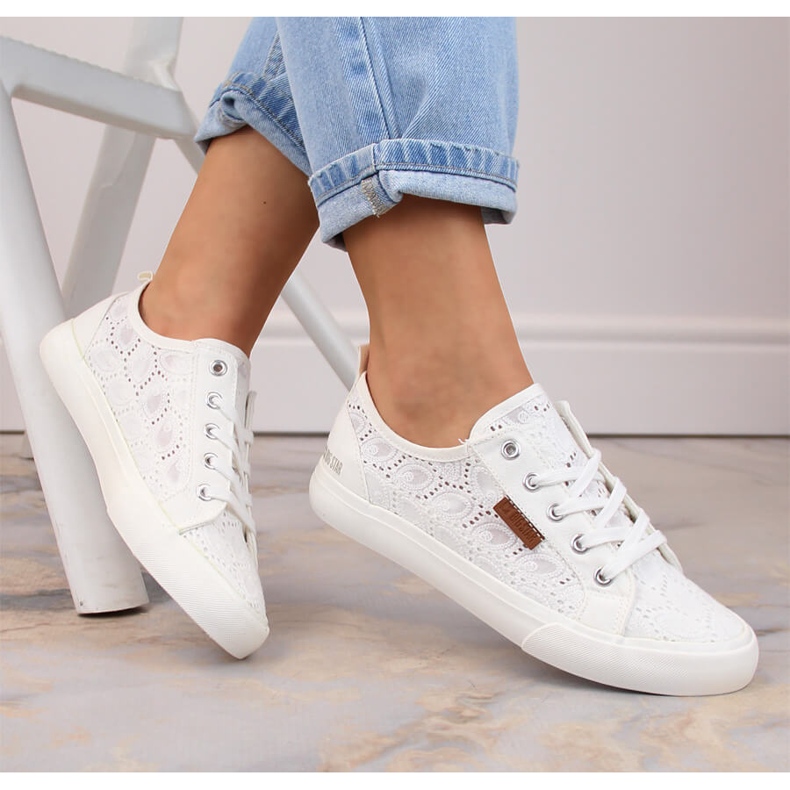 Big Star bijele čipkane tenisice W274925 bijela