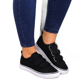 Crne Atletico niske tekstilne tenisice na čičak crna