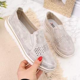 Ženske zlatne ažurne kožne cipele Jezzi zlatni