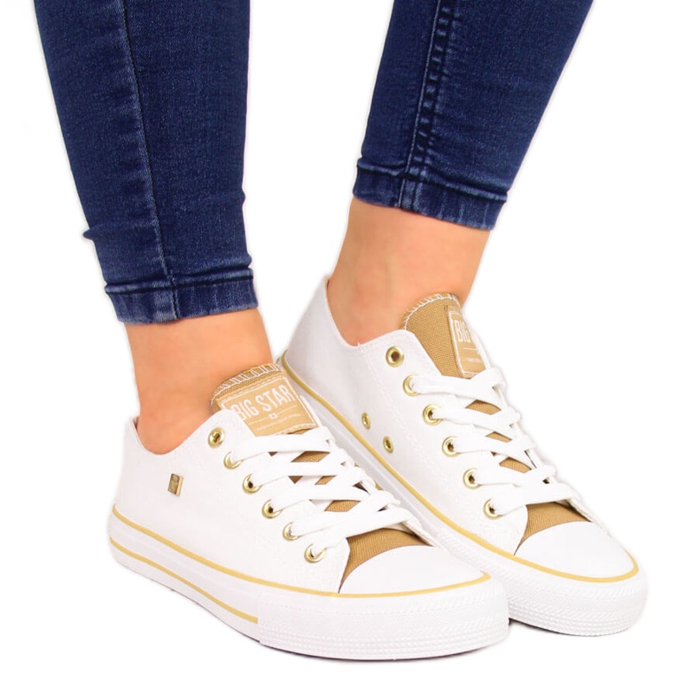 Niske bijele tekstilne tenisice Big Star HH274458 bijela