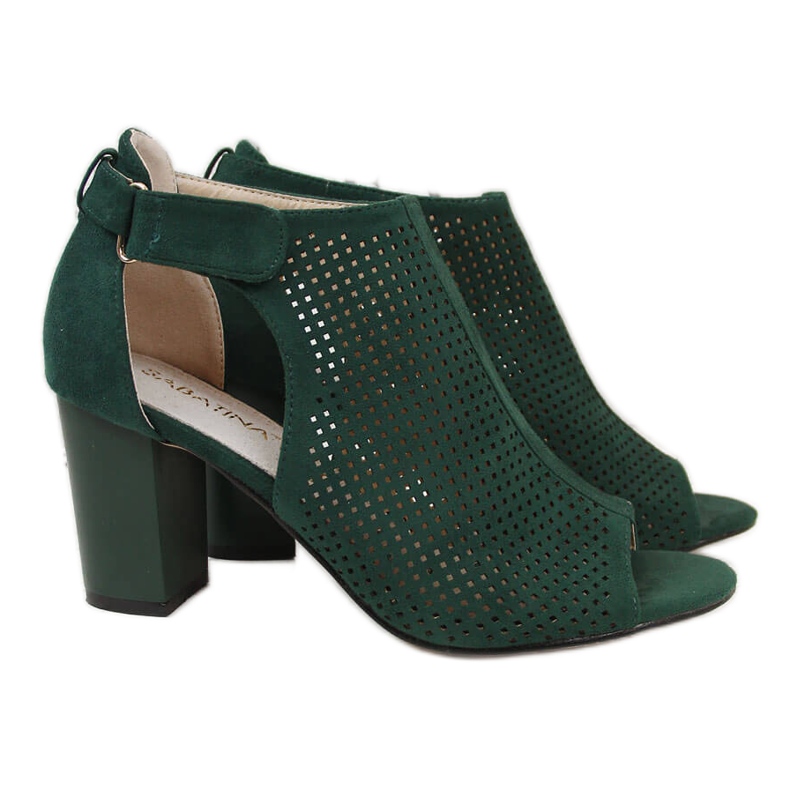 Zelene ženske sandale Sabatina na čičak zelena