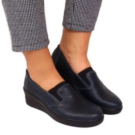 Udobne ženske kožne cipele Helios 349 tamnoplave tamnoplava