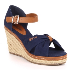 Sandale espadrile na klin tamnoplave Big Star JJ274938 tamnoplava