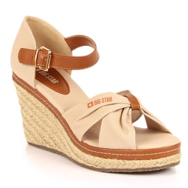 Sandale espadrile na bež klin Big Star JJ274939