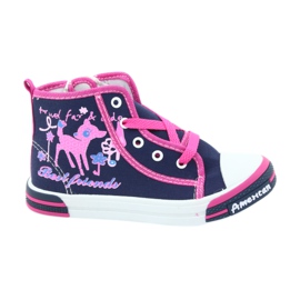 American Club Američke TEN13 tamnoplave tenisice s patentnim zatvaračem tamnoplava plava ružičasta