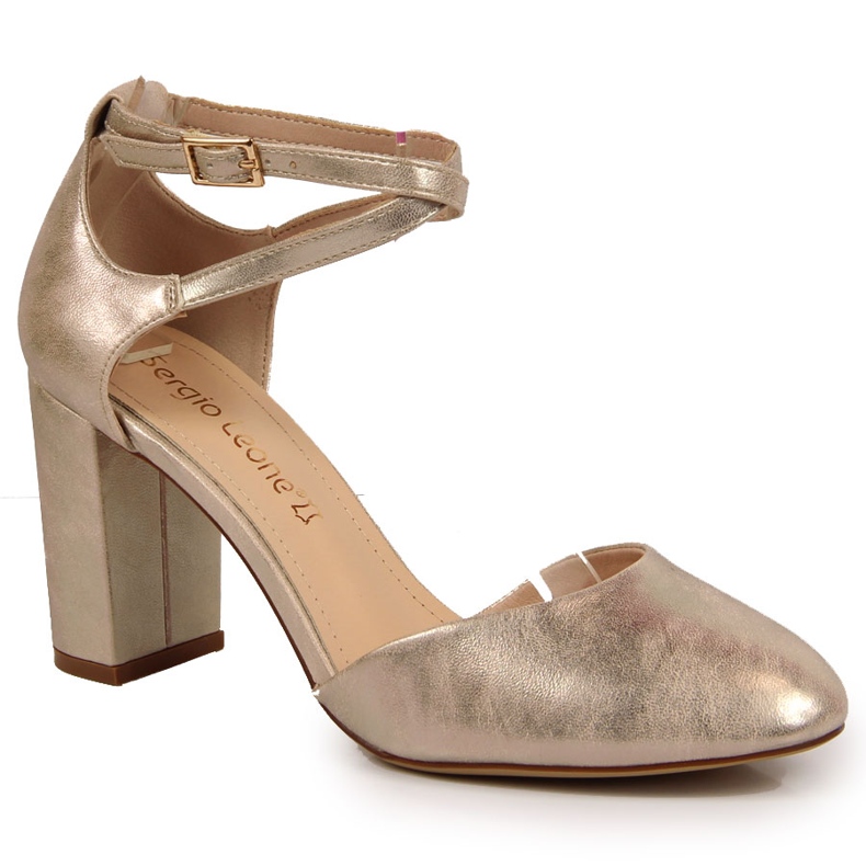 Ženske sandale na zlatnom stupu Sergio Leone zlatna