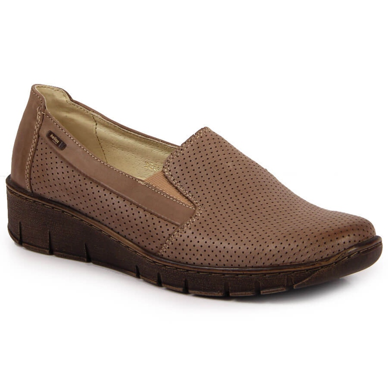 Kožne ženske cipele na klin Helios 350 bež