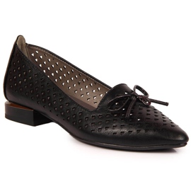 Ženske ažurne, šiljaste, crne Jezzi cipele crna