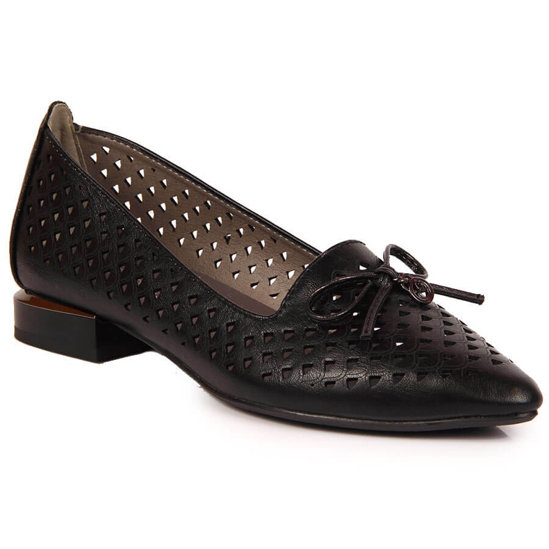Ženske ažurne, šiljaste, crne Jezzi cipele crno