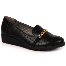 Ženske ažurne cipele s lančićem, crne Jezzi crna