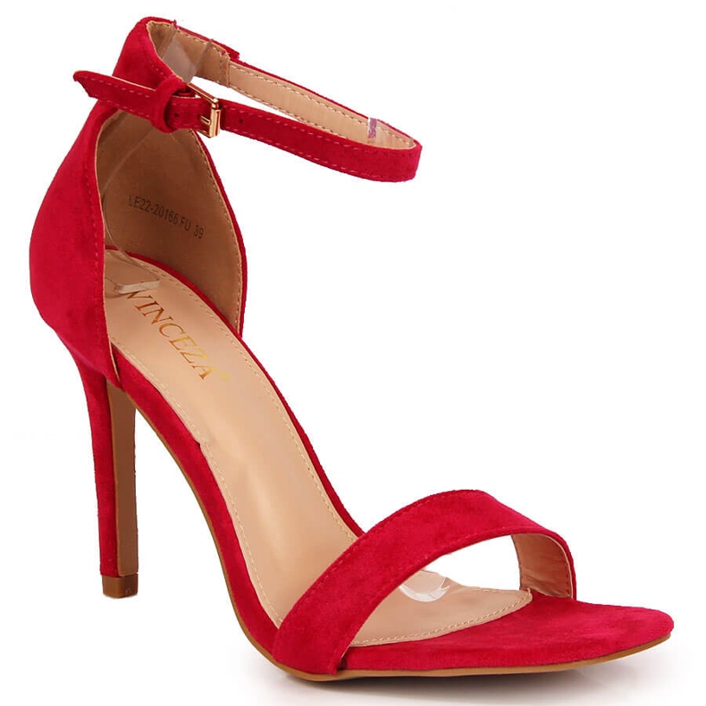 Sandale na visoke pete od antilopa fuksija Vinceza ružičasta