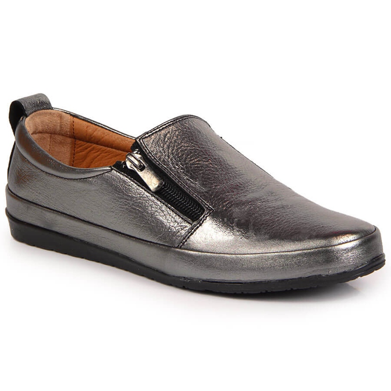 T.Sokolski Ženske kožne cipele sa patentnim zatvaračem, srebrne T. Sokolski srebro