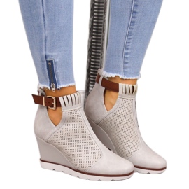 Ženske bež tenisice s ažurnim klinovima Filippo