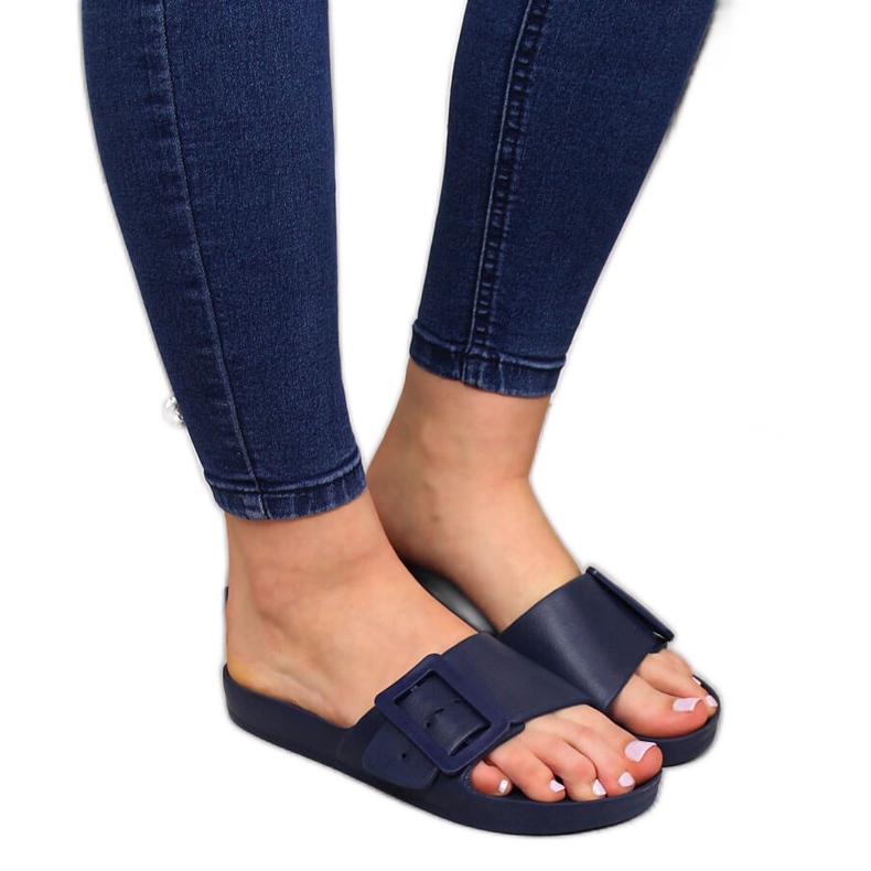 Ženske tamnoplave pjenaste papuče za plažu Big Star FF274A388 plava