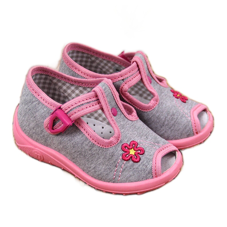 Djevojačke papuče, sandale, domaći sivi Nazo ružičasta siva