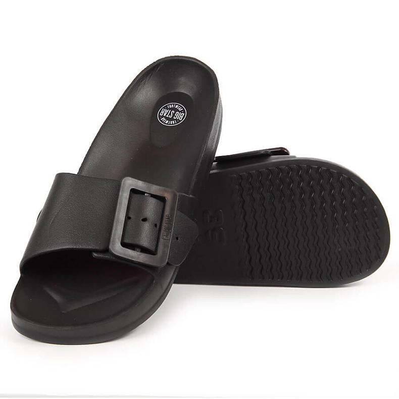 Ženske crne pjenaste papuče za plažu Big Star FF274A389 crno