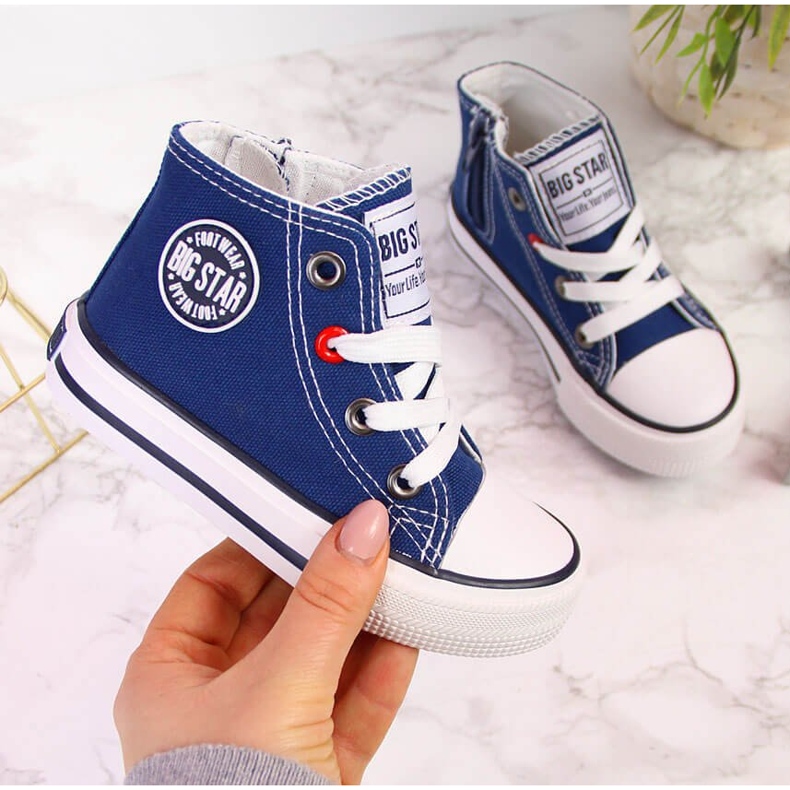 Dječje tenisice s gležnjačem, tamnoplave Big Star HH374085 mornarsko plava