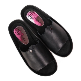 Ženske crne kožne papuče Filippo platforma crna