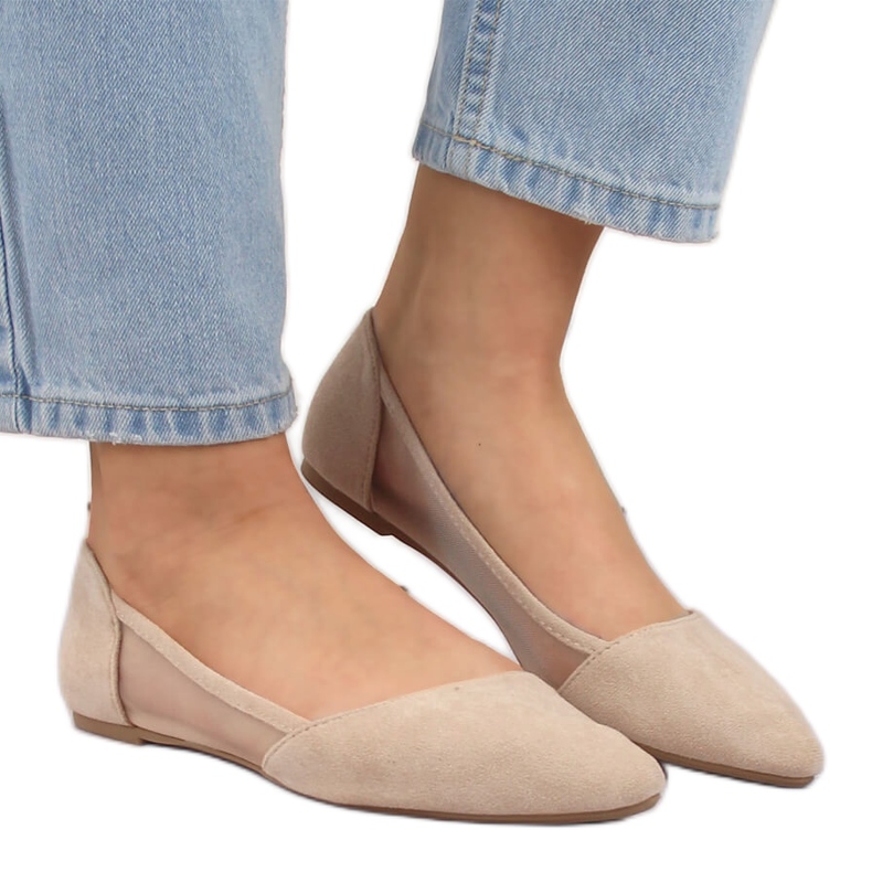 Ženske bež špic balerinke eVento