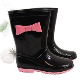 Black American Club djevojačke galoše s mašnom crna