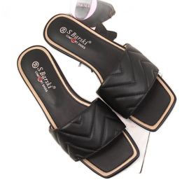 S.Barski Crne prošivene ženske papuče S. Barski crna