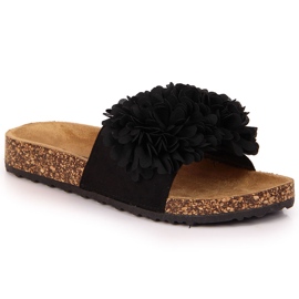Ženske crne papuče s cvijetom Jezzi crna