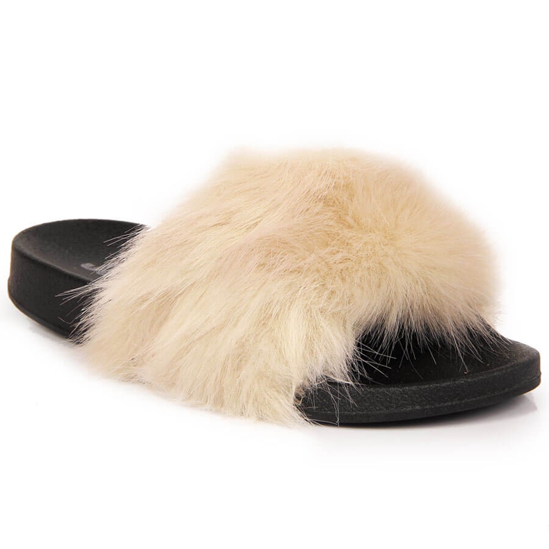 Ženske bež Jezzi papuče s krznom